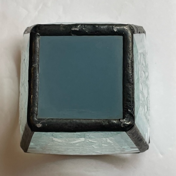 ARTISAN Hand Made Candle Holder Beveled Frosted Etched Glass Mirror Bottom - Picture 10 of 12